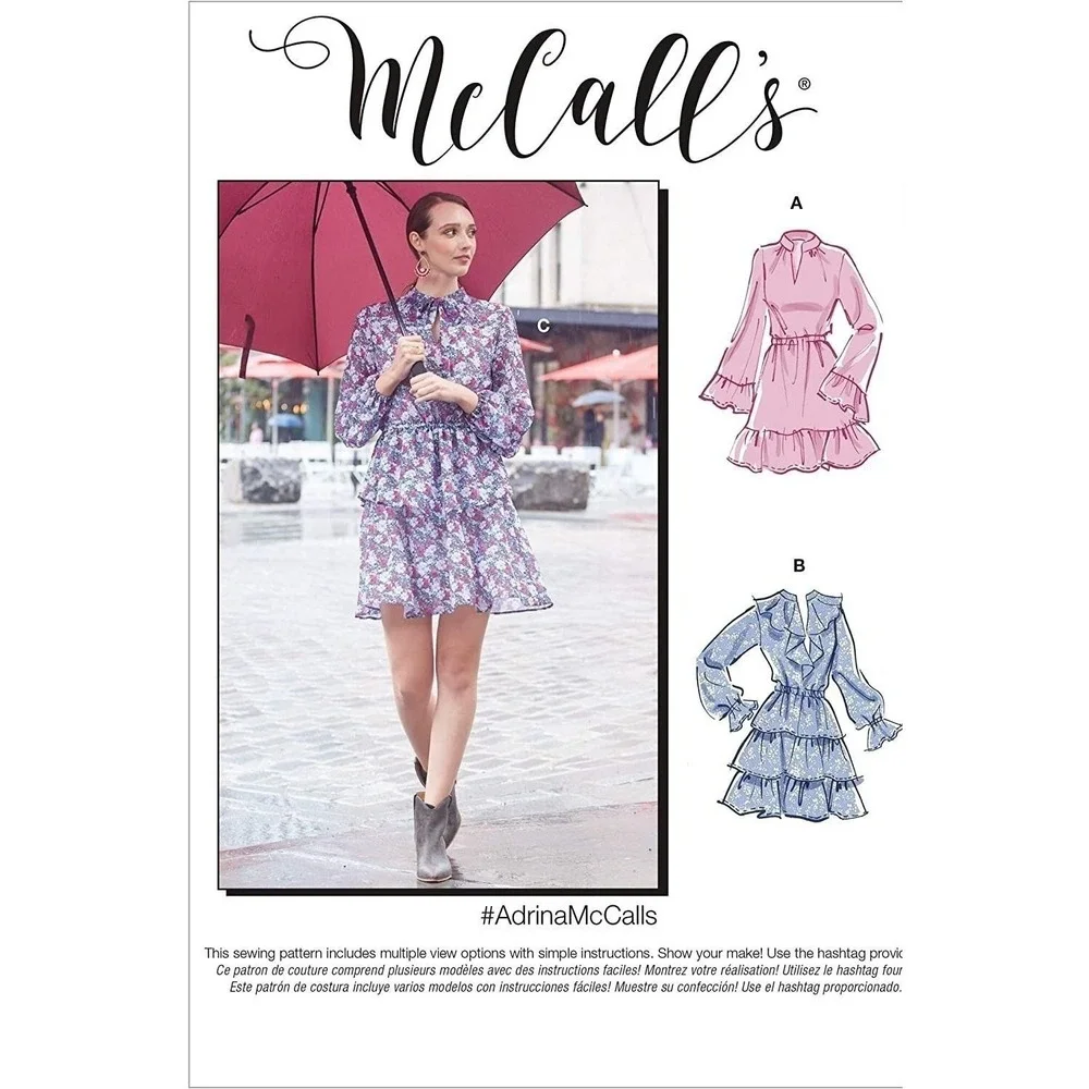 McCalls Sewing Pattern 8089 10527 Misses Dress Size 14-22 Ruffled‎ Tier UNCUT